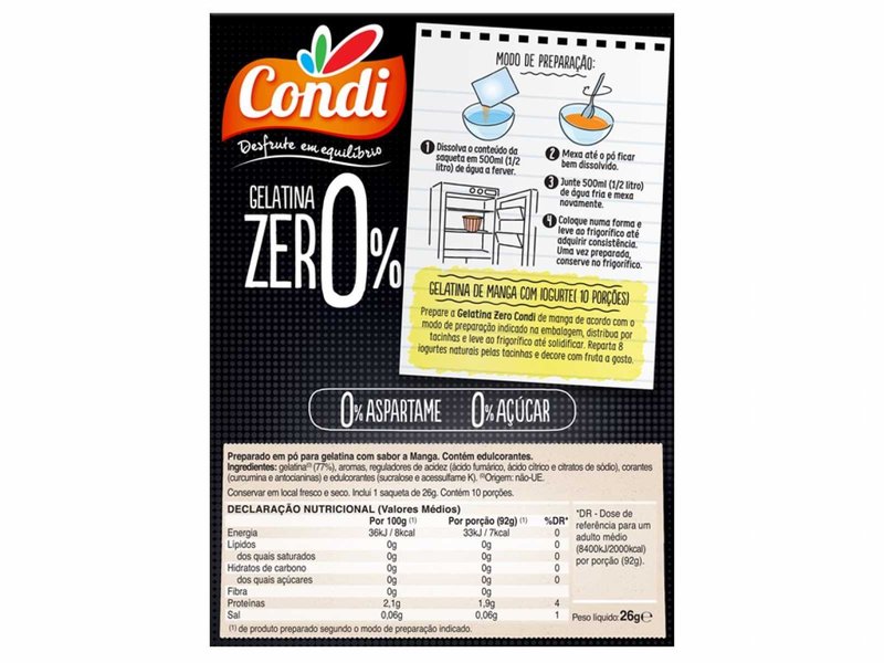 Gelatina Zero de Manga