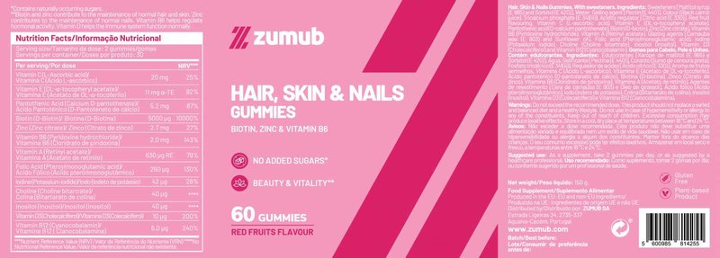 Gomas para Cabelo, Pele e Unhas