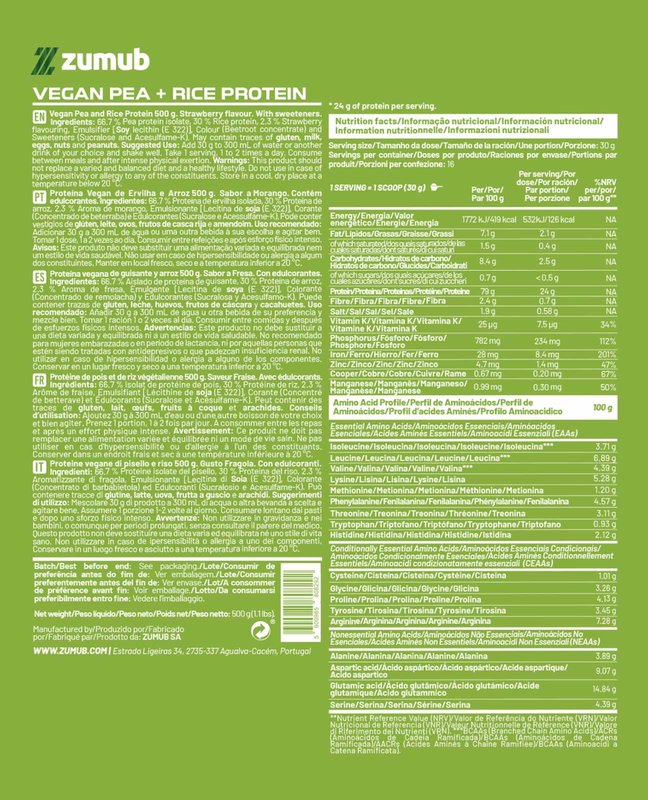 Proteína Vegan (Ervilha + Arroz)