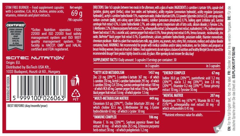 Stim Free Burner 90 cápsulas